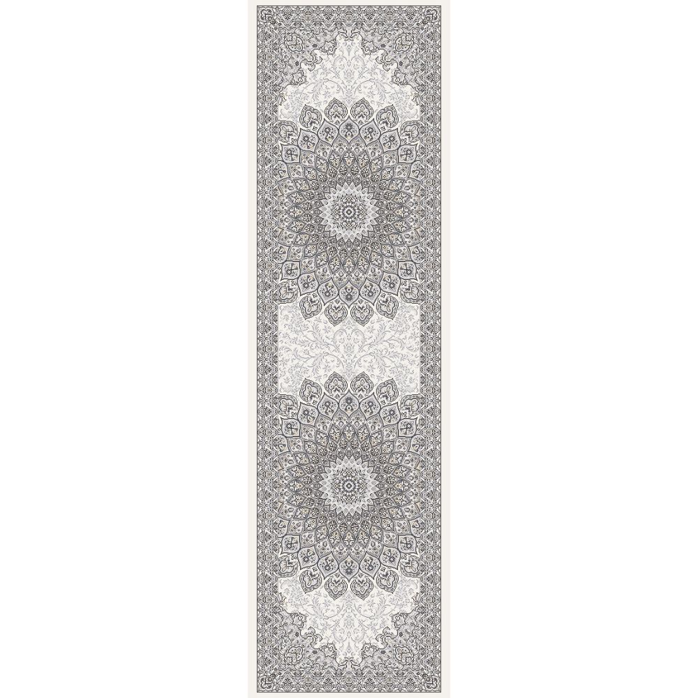 Dynamic Rugs 57090-6666 Ancient Garden 2.2 Ft. X 11 Ft. Finished Runner Rug in Cream/Grey